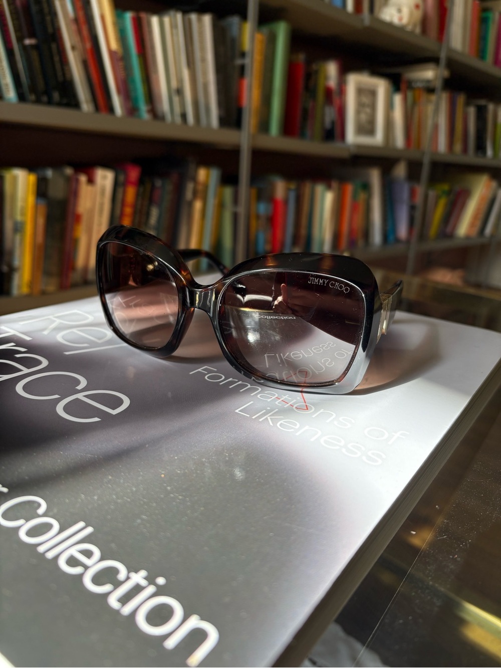 Jimmy Choo Brown Oversized Square Sunglasses